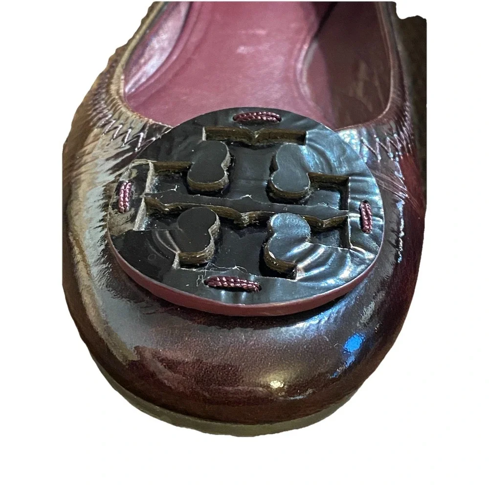 Tory Burch Womens Ballet Flats Dark Purple Color Size 7,5 /8 M In Mint Cond